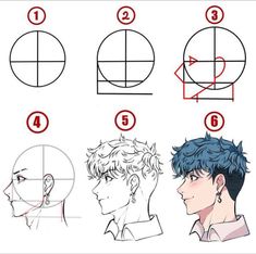 how to draw an anime character's face in 3 easy steps step by step