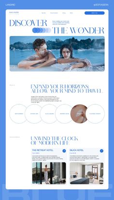 Blue Website, Unique Website Design, The Blue Lagoon, Web Design Trends, Ui Design Inspiration, Vector Flowers, Pinterest Aesthetic, Web Layout Design, 2020 Design