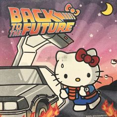 the back to the future movie poster with hello kitty