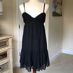 Brand New Dressy Black Midi Summer Dress, Guess Black Dress, Black Babydoll Dress, Black Cotton Dress, Sleepy Girl, Guess Dress, Babydoll Dress, Gorgeous Dresses, Fashion Inspo Outfits