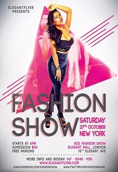 Free Fashion Flyer Template: The 2nd Beautiful Fashion Show Flyer Design Sample by Two Package. Template Facebook, Invitation Flyer