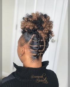 Twist Updo For Black Women, Twisted Ponytail, Lovely Hairstyles, Ladies Hairstyles, Black Hair Updo Hairstyles, Tree Braids, Black Ponytail Hairstyles, Braided Cornrow Hairstyles