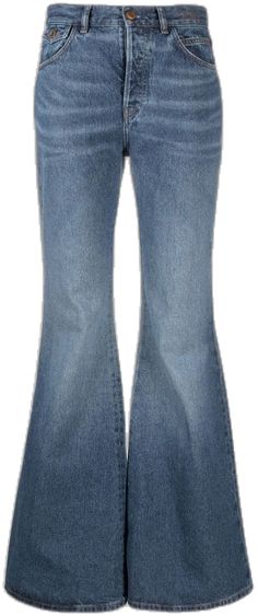 Spring Flared Hem Jeans With Frayed Edge, Faded Denim Flare Jeans With Five Pockets, Casual Flared Hem Jeans With Frayed Detail, Medium Wash Rigid Denim Flare Jeans, Spring Flare Jeans In Denim Blue, Spring Rigid Denim Flare Jeans, Medium Wash Washed Flare Jeans In Rigid Denim, Casual Cotton Flares With Frayed Hem, Casual Denim Flares With Frayed Hem