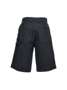 'Carpenter' cotton bermuda shorts with zip and hook-and-eye closure, pockets. Composition: 100% cotton Knee-length Utility Shorts With Side Pockets, Cotton Work Shorts With Multiple Pockets, Cotton Cargo Shorts With Multiple Pockets For Workwear, Utility Knee-length Shorts With Multiple Pockets, Utility Style Knee-length Shorts With Multiple Pockets, Knee-length Utility Shorts With Multiple Pockets, Cotton Cargo Shorts With Pockets For Work, Streetwear Cotton Cargo Shorts With Patch Pockets, Cotton Cargo Shorts With Patch Pockets For Streetwear