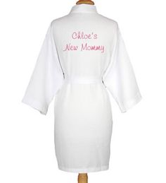 Personalized New Mommy Waffle Robe - Back New Mommy Gifts, New Mommy, Custom Gifts, New Baby Gifts, New Baby, Baby Showers, New Moms, Shower Ideas, Customized Gifts