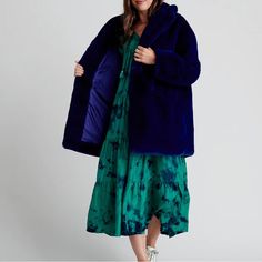 Nwt Brand New Faux Fur Coat In A Gorgeous Navy Royal Blue. Ultra Soft And Lux. Blue Fur Coat With Faux Fur Lining For Fall, Blue Fur Coat With Faux Fur Trim, Chic Blue Fur Coat, Blue Long Sleeve Fur Coat For Spring, Blue Winter Outerwear With Faux Fur Trim, Spring Blue Long Sleeve Fur Coat, Blue Outerwear With Faux Fur Trim For Winter, Blue Long Sleeve Fur Coat For Fall, Blue Winter Outerwear With Faux Fur Lining