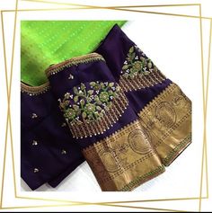 Blouse Design Aari Work, Aari Blouses, Blouse Maggam Work, Embroidery Embellishments, Bride Hairstyle