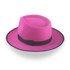 Description Materials Craftsmanship Hat Care Shipping Returns Product Description h2 { font-weight: lighter; } h3 { font-weight: lighter; } strong { font-weight: lighter; } Bold and Stylish Fuchsia Fedora Hat with Custom Fit Introducing the Equinox, a bold fuchsia fedora that commands attention and showcases your unique style. Crafted from premium rabbit fur felt, this hat offers both elegance and durability. The teardrop crown paired with the 4 3/4" height and the 2 3/4" ribbon-bound snap brim Homburg Hat, Outdoor Hut, Gambler Hat, Mens Hats Fashion, Fedora Hat Men, Grey Fur, Homburg, Chapeau Cowboy, Trilby Hat