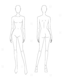 a female mannequin standing in front and back view