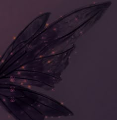 a close up of a purple butterfly with stars on it's wings and tail