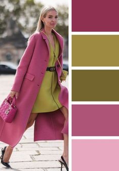 COLOLORES PRECIOSOS PARA IR A  UNA RECEPCION DE TRABAJO How To Look Expensive, Colour Combinations Fashion, Color Combos Outfit, Look Rose, Color Blocking Outfits, Color Combinations For Clothes, Color Trends Fashion, Pink Coat, Color Pairing