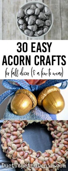 an image of acorn crafts with text overlay