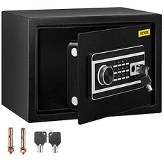 an electronic safe with keys and locks