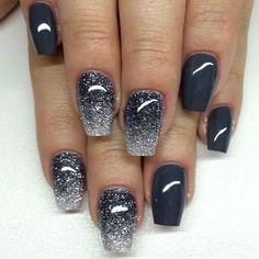 Unicorn Nails Designs, Nails Videos, Grey Nail Art, Grey Nail, Different Types Of Nails, Grey Nail Designs, Ten Nails, Colorful Nail, Easy Nails