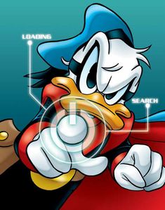 an image of donald duck pointing at something