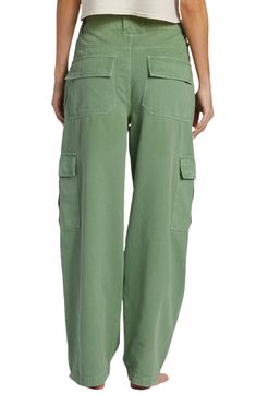 March to a utilitarian beat in these cargo pants cut from crisp cotton with a on-trend wide legs and plenty of pockets for all your daily essentials. 28" inseam; 18" leg opening; 12" front rise; 14" back rise (size 29) Zip fly with button closure Front slant pockets; back flap-patch pockets; cargo flap-patch pockets 100% cotton Hand wash, line dry Imported Cargo Baggy Pants, Wide Leg Cargo Pants, Cloud Forest, Billabong Women, Trouser Pants Women, Baggy Pant, Back Patch, Wide Legs, Daily Essentials