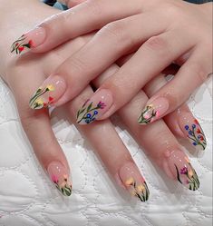 Prom Nails, Classy Nails, Floral Nails, Fancy Nails, Best Acrylic Nails, Long Acrylic Nails, Flower Nails