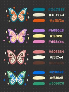 the butterfly stickers are colorful and have numbers on each side, with different colors to choose from