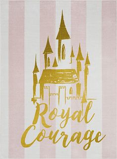 a pink and white towel with gold lettering that says royal cottage on it's front