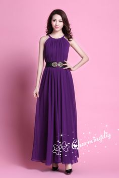 Chiffon Dark Purple Long Party Dress Evening Wedding Lightweight Sundress Summer Holiday Beach Dress Bridesmaid Dress Maxi Skirt Detail Info: ❤ Color: Dark purple More color choice link: https://www.etsy.com/listing/213656440/chiffon-dress-color-card?ref=shop_home_feat_1 you just note the color you want with order, we will make according to your note. ❤ Material: Chiffon ❤ The dress doesn't limit the chest size and waitst size, arm hole 45cm (if your upper arm circle circumference is more than 4 Purple Chiffon Dress For Party, Purple Chiffon Dress For Banquets, Purple Chiffon Dress For Summer Wedding, Chiffon Dress For Prom Season Banquet, Purple Chiffon Prom Dress, Purple Chiffon Summer Wedding Dress, Summer Wedding Purple Chiffon Dress, Purple Chiffon Bridesmaid Dress For Party, Purple Chiffon Bridesmaid Dress For Summer