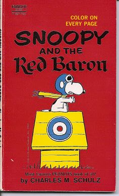 the book cover for snoopy and the red baron