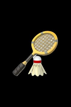 a tennis racket and shuttle on a white background