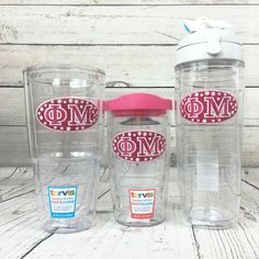 Phi Mu Tervis® - Heidisonline Phi Mu, Bottle Sizes, Cup Holders, Cold Beverages, Cold Drinks, Cup Holder, Mason Jars, Dishwasher Safe, Toast