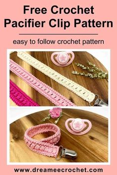 the crochet pacifier clip pattern is shown