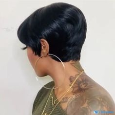 OrcaJump - Black Solid High-Temperature Resistant Short Wig Black Pixie Cut, Black Women Short Hairstyles, Change Hair, Super Short Hair, Corte Pixie, Sassy Hair, Pixie Cut Wig, Short Straight Hair, Ashley Benson