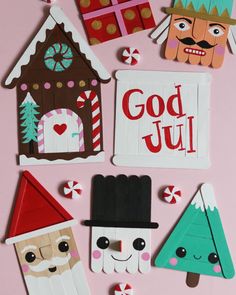 paper cut outs with christmas decorations on them