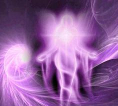 an abstract image of a person in purple