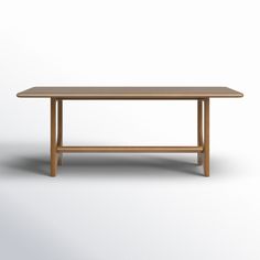 a wooden table on a white background with an empty space for the top to be placed