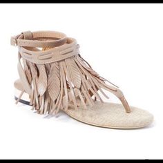 Sand Lety Fringe T-Strap Sandal Coyote Ugly, Color: Taupe Size:41 Fits More Like A 9.5. Very Nice Quality. These Are Beautiful! Good Condition. Few Ink Spots. Never Worn Outside Just Once For An Inside Event. Perfect For Summer. Ready To Ship Beige Adjustable T-strap Sandals With Round Toe, Adjustable Beige T-strap Sandals With Round Toe, Spring Beige T-strap Sandals With Single Toe Strap, Beige T-strap Sandals With Single Toe Strap For Spring, Adjustable Beige T-strap Sandals, Beige T-strap Sandals For Spring, Coyote Ugly, Ink Spots, T Strap Sandals