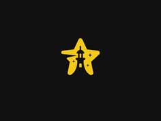 a yellow star on a black background with the word's logo below it and an arrow in the center