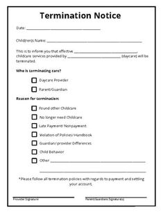 a printable notice form for children to be taken out from their parents'house