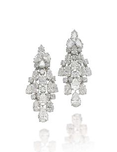 Harry Winston Diamond Earrings, Harry Winston Jewelry, Harry Winston Diamond, Real Diamond Earrings, Diamond Chandelier Earrings, Diamond Chandelier, Tiaras Jewellery, Harry Winston, Jewelry Auction