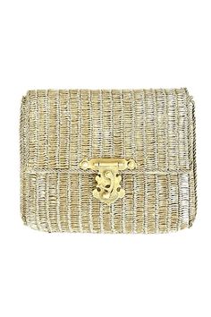 Gold clutch woven in metallic threadwork pattern and an ornate brass clasp. - Aza Fashions Gold Clutch, Dupion Silk, Gold Handbags, Woven Pattern, Gold Hands, Handbags Online, Online Accessories, Aza Fashion, Handbag Accessories