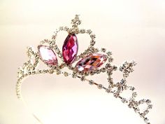 Princess Aurora Crown, Sleeping Beauty Crown, Aurora Tiara, Aurora Crown, Pink Tiara, No Slip Headbands, Crown Pink, Rhinestone Tiara, Halloween Costume Outfits