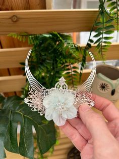 Hair clip / barrette in silver with a light blue flower No exchange / no return Fantasy Wings, Silver Hair Clip, Blank Hats, Earthy Jewelry, Light Blue Flowers, Bold Jewelry, Silver Hair, Blue Flower, Hair Clip