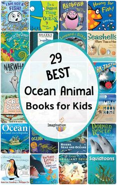 the best ocean animal books for kids with text overlay that reads 29 best ocean animal books for kids