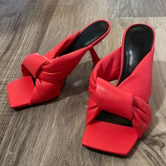 New In Box. One Small Scuff On Left Shoe (See Photo). They Came Like That. Gorgeous Coral Color. Marc Fisher, Coral Color, Pink Red, Coral, Women Shoes, Sandals, Red, Pink, Women Shopping