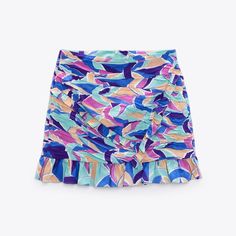 Brand New With Tags Sold Out Item Printed Mini Skirt, Zara Skirts, Blue Purple, Blue And Purple, Mini Skirt, Color Blue, Womens Skirt, Mini Skirts, Zara