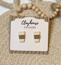 Coffee Cup Clay Studs-Earrings-Dear Me Southern Boutique, located in DeRidder, Louisiana Cup Clay, Earrings Coffee, Clay Studs, Shipping Packages, Please Stop, Handmade Polymer Clay, Small Batches, Polymer Clay Earrings, Clay Earrings