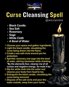 Banishing Candle Spell, Banish Bad Energy Spell, Cleansing And Protection Spells, Cursing Herbs, Banishing Spell Spirit, Defensive Magic, Black Candle Spells, Protection Rituals