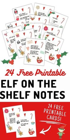 24 FREE printable Elf on the Shelf notes from the elf to your kids. There's one note for EVERY day in December through Christmas Eve! Elf On The Shelf Last Night Note, 1st Day Elf On The Shelf Note, Elf On The Shelf Book Gift, Kid Touched Elf On The Shelf Note, Elves Last Night Christmas Eve, Elf On The Shelf Poems For Kids, Elf Sick Note, Easy Elf On The Shelf Ideas First Night, Messages From Elf On The Shelf