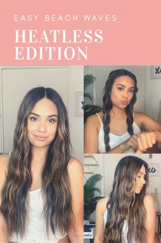 Here I show you how I achieved my natural beach waves using a heatless method.  I love this method because it brings on more of a softer wave vs a crimpier w... Air Dry Waves Overnight, Beach Waves Braid Overnight, Beach Wave Braids Overnight, How To Have Beach Waves Overnight, Long Waves Tutorial, No Heat Waves For Long Hair, Beach Waves Hair Tutorial Heatless, Best Braid For Waves Overnight, Mermaid Hair How To