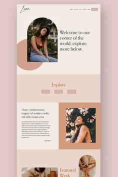 Web design template- Squarespace 7.1 Template Leon Fun Facts Website Design, Free Squarespace Template, Fresh Website Design, Pastel Website, Retro Website Design, Website Styles, Blog Template Design, Unique Web Design, Luxury Website