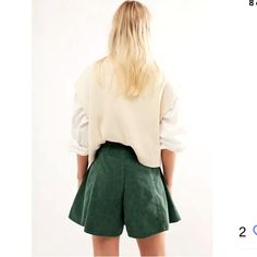 We The Free Free People Corduroy Green Shorts Size 29 Green Corduroy Summer Bottoms, Summer Green Corduroy Bottoms, Green Corduroy Bottoms For Summer, Green Cotton Fall Shorts, Green Short Bottoms For Fall, Green Short Fall Bottoms, Spring High-waisted Corduroy Shorts, Green High Waist Shorts For Fall, High Waist Green Shorts For Fall