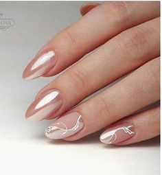 Rose chrome nails with matte white abstract accents.  #nails #nailart #sparklenails #naildesigns ― re-pinned by Breanna L. ~Follow me and never miss a new nail design!~ Nails Chrome Designs, Chrome Designs, Wedding Nail Art Design, Nails Chrome, New Nail Designs, Nail Art Wedding, Trendy Nail Design, Pink Nail