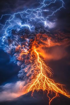 a very tall cloud with lightning coming out of it